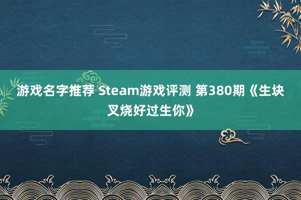 游戏名字推荐 Steam游戏评测 第380期《生块叉烧好过生你》